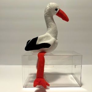 RARE 1998 Ty Beanie Baby Stilts the Stork, Holographic Tag & Errors